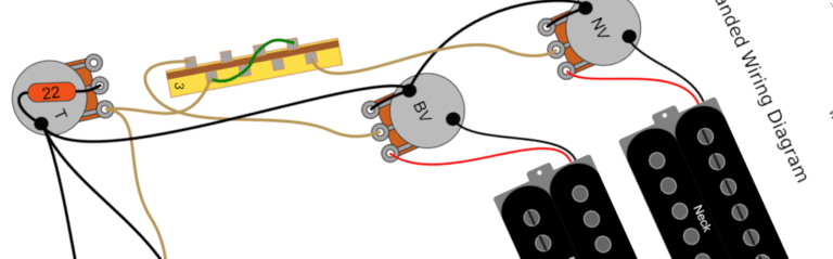 Jackson KV2 King V Left Handed Wiring Diagram & Fitting Instructions