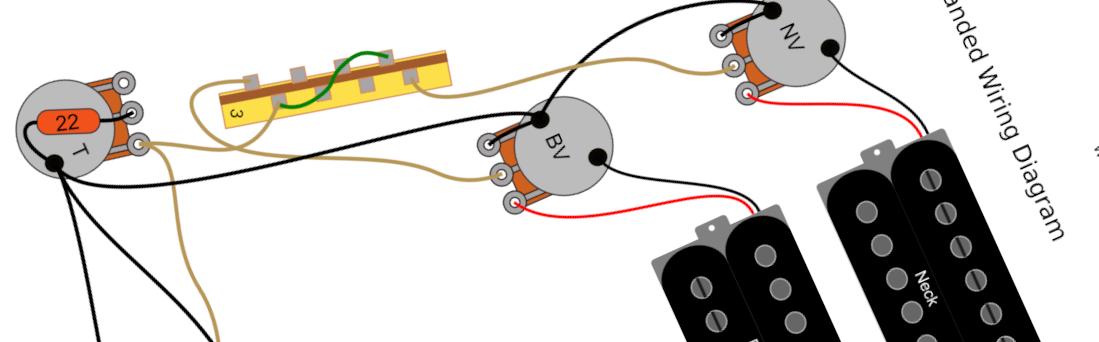 Jackson KV2 King V Left Handed Wiring Diagram & Fitting Instructions