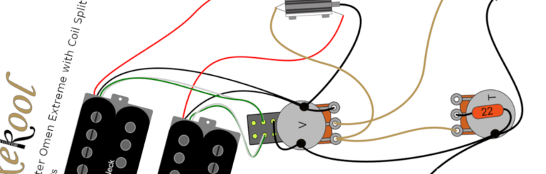 Schecter Omen Extreme with Coil Split Wiring Diagram & Fitting Instructions