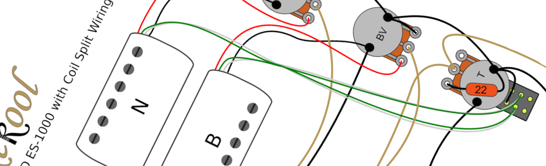 ESP / LTD ES-1000 with Coil Split Wiring Diagram & Fitting Instructions
