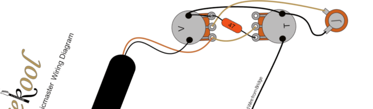 Fender Musicmaster (Single Pickup) Wiring Diagram & Fitting Instructions