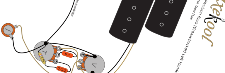 Fender Precision Bass Greasebucket Vintage Left Handed Wiring Diagram & Fitting Instructions