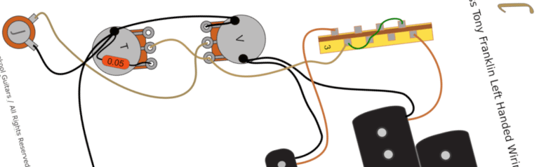Fender Precision Bass Tony Franklin Left Handed Wiring Diagram & Fitting Instructions