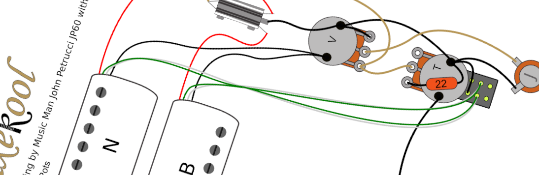 Sterling by Music Man John Petrucci JP60 with Coil Split Wiring Diagram & Fitting Instructions