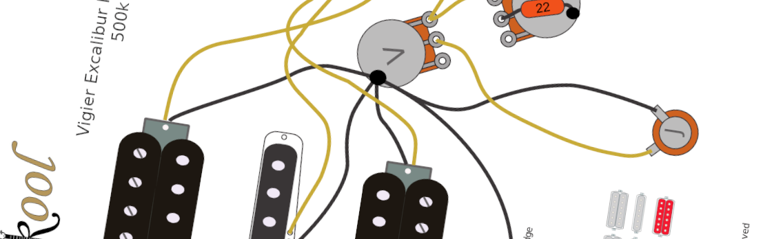 Vigier Excalibur HSH Left Handed Wiring Diagram & Fitting Instructions