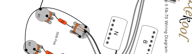 Aria Pro II FA-70 Hollowbody Wiring Diagram & Fitting Instructions
