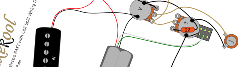 Danelectro 64XT with Coil Split Wiring Diagram & Fitting Instructions