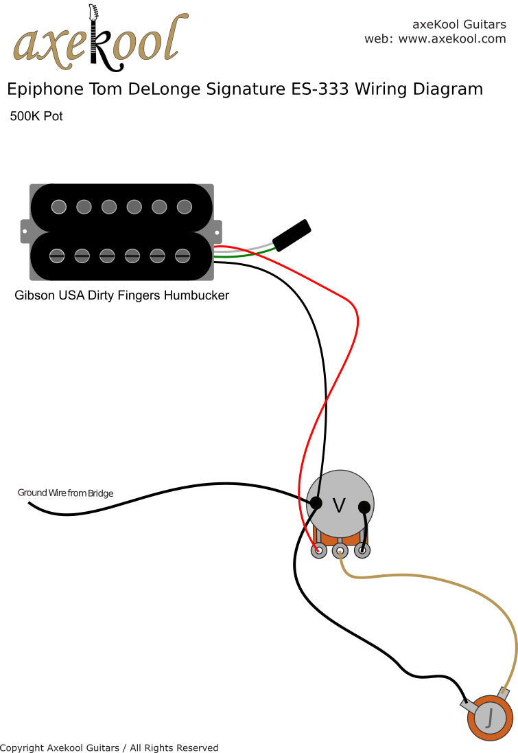 Epiphone Tom DeLonge Signature ES-333 Wiring Diagram Epiphone Tom DeLonge Signature ES-333 Wiring Diagram