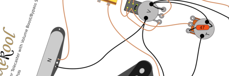 Fender Telecaster with Volume Boost / Bypass Switch Wiring Diagram & Fitting Instructions