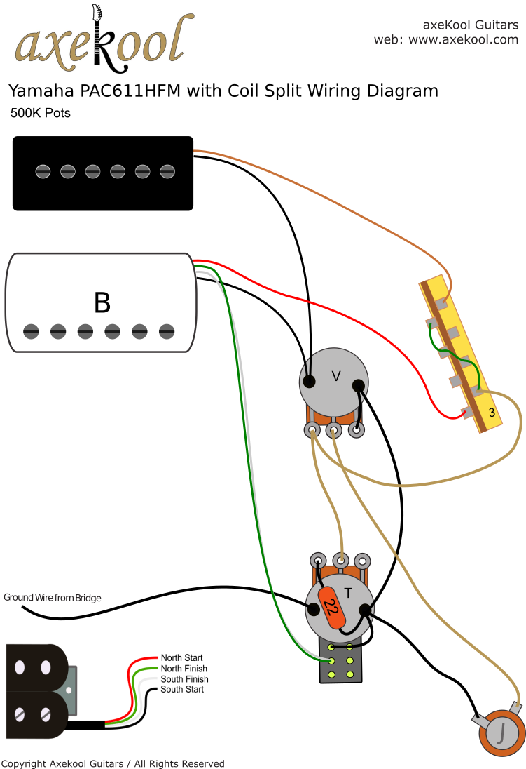 Yamaha Pacifica PAC611hfm with Coil Split Wiring Diagram