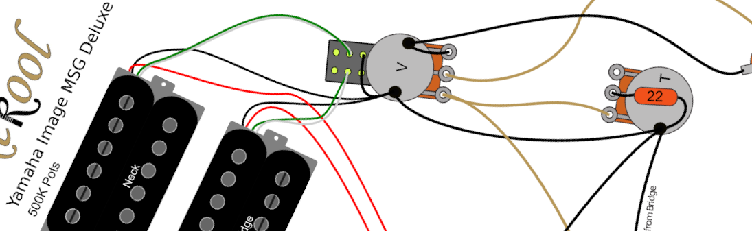 Yamaha Image MSG Deluxe with Coil Split Wiring Diagram & Fitting Instruction