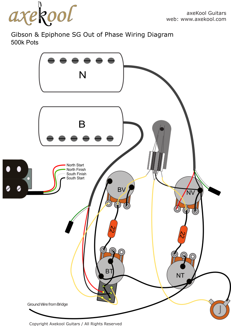 Gibson & Epiphone SG Out of Phase Wiring Diagram