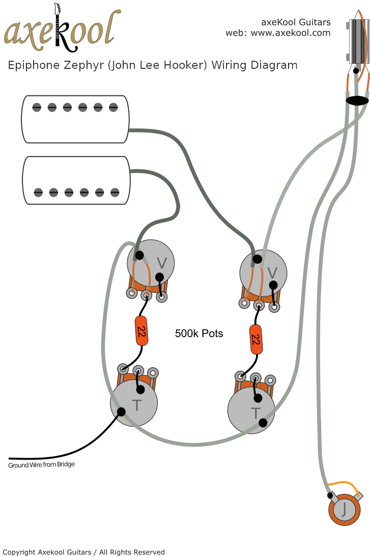 Epiphone Zephyr (John Lee Hooker) Wiring Diagram