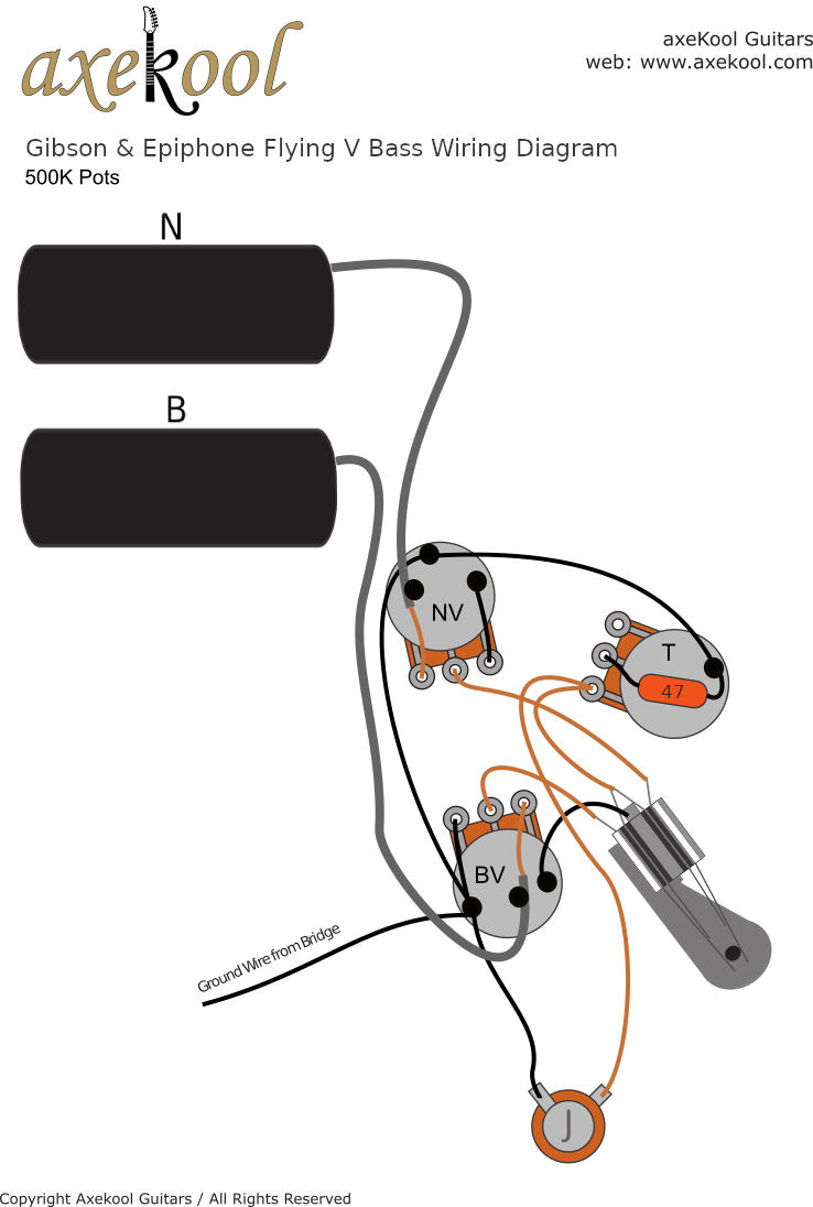 Gibson & Epiphone Flying V Bass Wiring Diagram