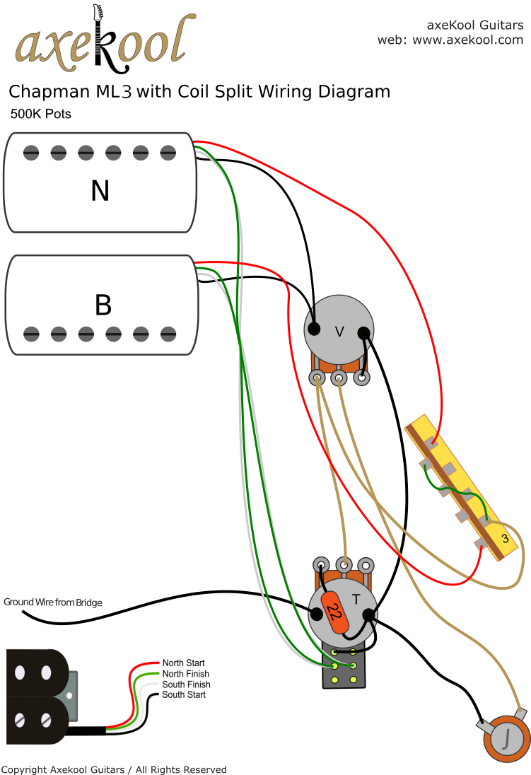 Chapman ML3 with Coil Split Wiring Diagram Chapman ML3 with Coil Split Wiring Diagram